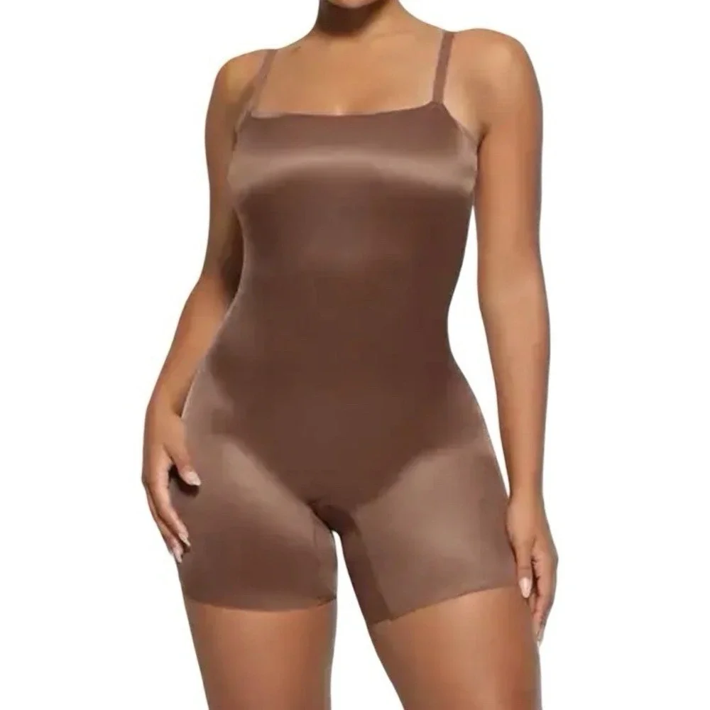 Skims Simply Bare Low Back Mid Thigh Bodysuit - NEW - Cocoa - 4XL